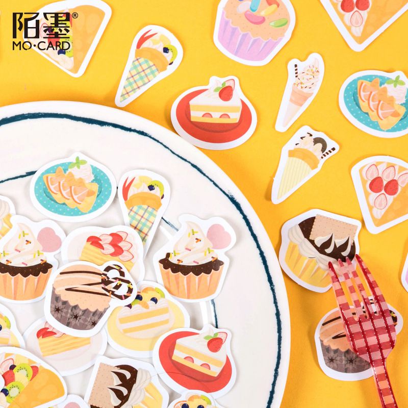 

stiker kue eskrim snack sticker 14pc cute sticker deco journal