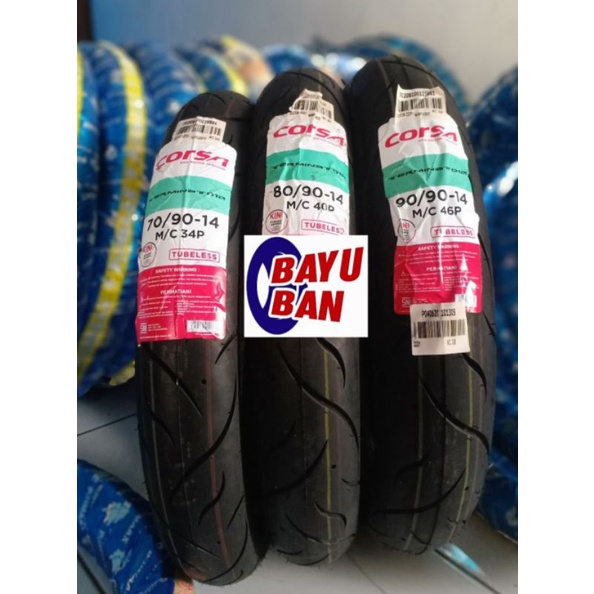 Ban Corsa Ring 14 Matic Corsa Terminator 70/90 80/90 90/90 Ban Donat Tubeless Awet