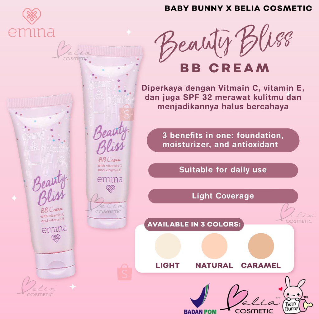 ❤ BELIA ❤ EMINA Beauty Bliss BB Cream 20mL | Light Natural Caramel bbcream