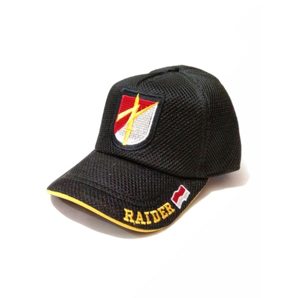 Topi Raider logo merah putih liss Kuning Jaring Hitam Gilbert Army Store Murah Limited edition