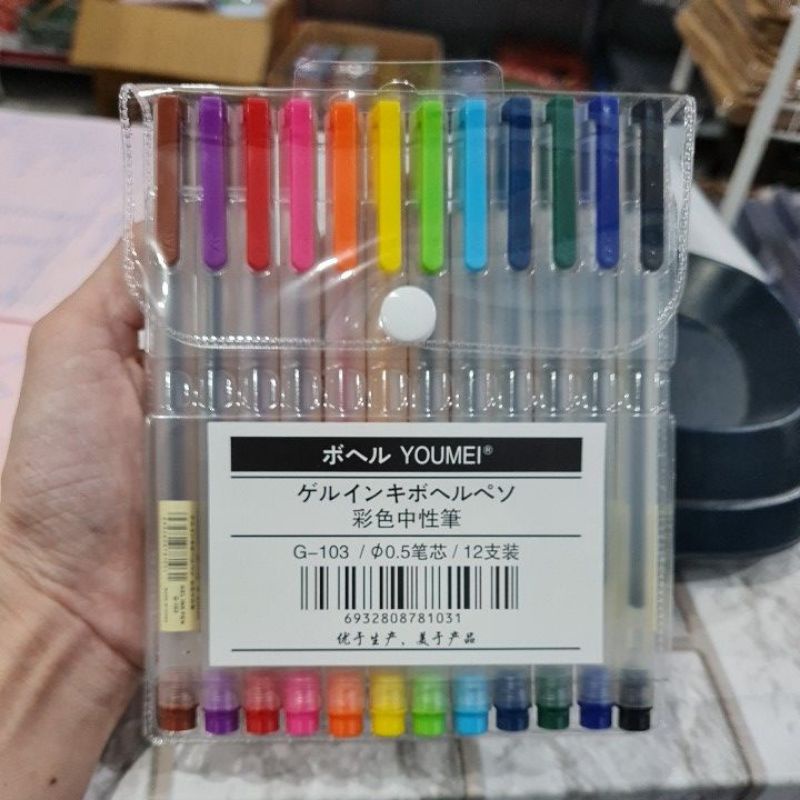 

Pulpen Gel 12 Warna YOUMEI | 12 Pcs Pulpen Warna Warni