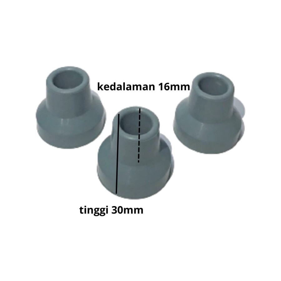 Karet Tongkat Kaki 3 Kaki 4 Universal premium quality Anti Slip diameter 16mm