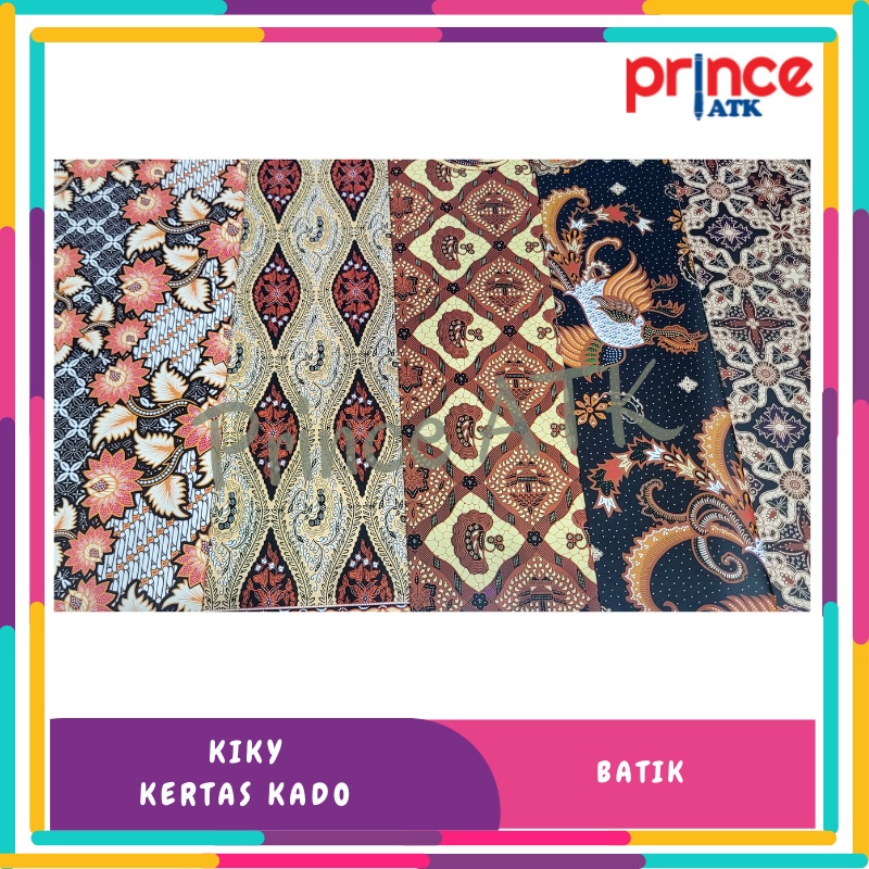 

[10 Lembar] KERTAS KADO BATIK MERK KIKY UKURAN 63X48 CM