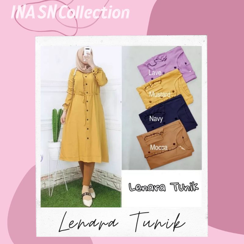 Baju atasan wanita kekinian ukuran L|XL Lenara tunik (COD)/muslimah terbaru 2021/TERLARIS JUMBO OVER