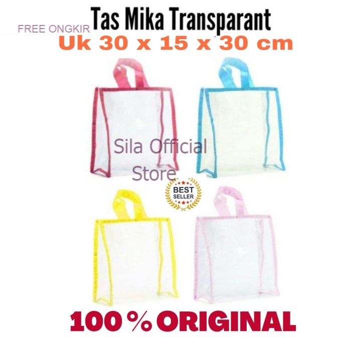 

Ready Tas goodie bag ulang tahun anak bahan mika transparan murah meriah