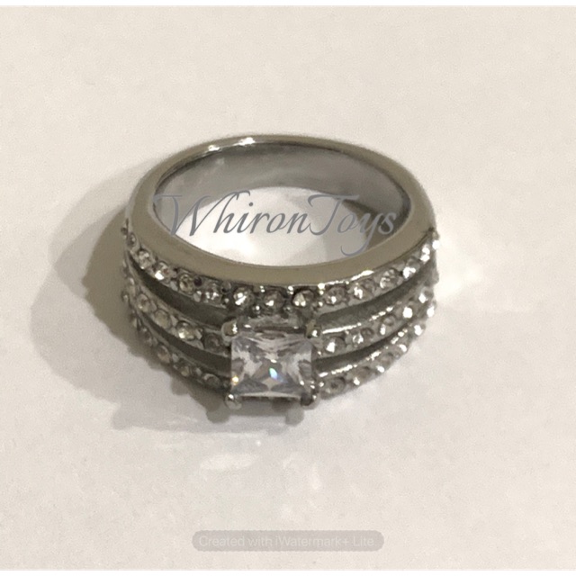 Cincin Besi Putih Permata Asli Ternate