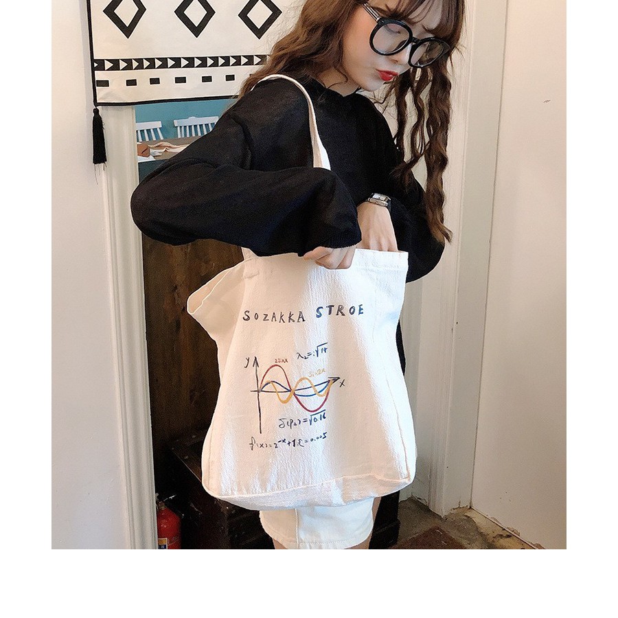 TC-53 tas kanvas canvas rumus wanita tote bag import jepang korea