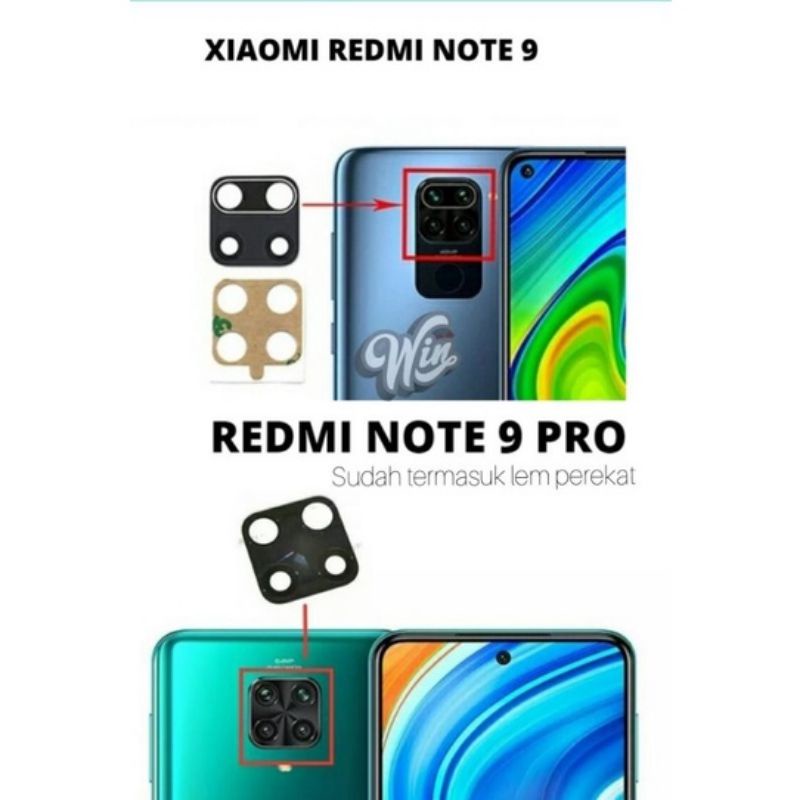 KACA KAMERA LENSA KAMERA XIAOMI REDMI NOTE 9 / NOTE 9 PRO LENSA KAMERA BELAKANG