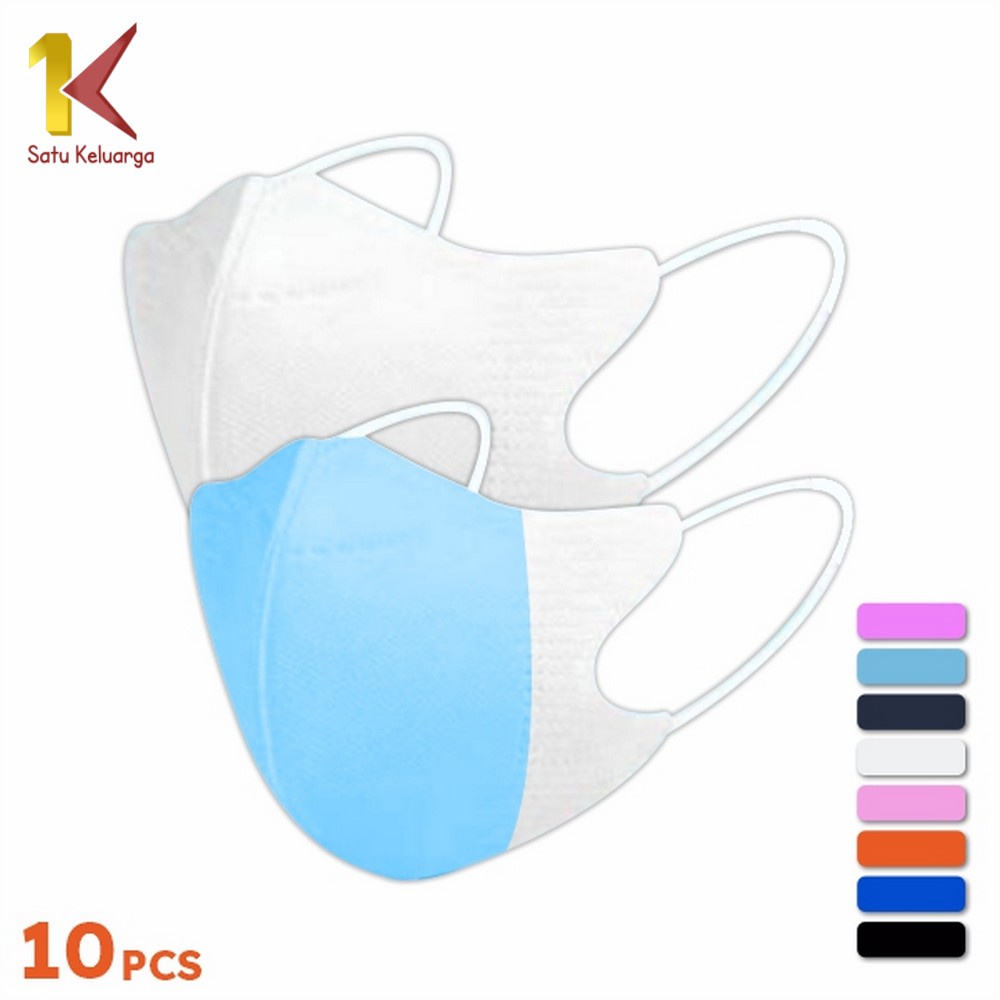 Satu Keluarga Masker Earloop 3 Ply C278 Masker Duckbil Tali Warna Dewasa Isi 10Pcs Duck Bill Garis P