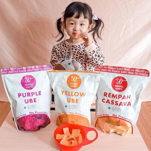 WHOLE CHIPS KERIPIK UBI SINGKONG 90GR | SNACK CEMILAN DIET SEHAT MADU UNGU