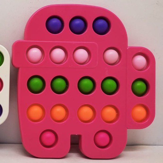 Terbaru Mainan Viral Push Pop It Fidget Toy Among US Kupu-Kupu-Among US Pink