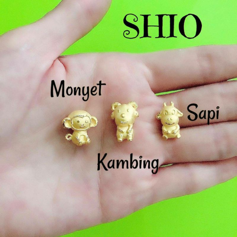 Charm gelang shio monyet, kambing, sapi, naga, ular, tikus, macan, naga, ayam, kelinci, babi, anjing kadar 375