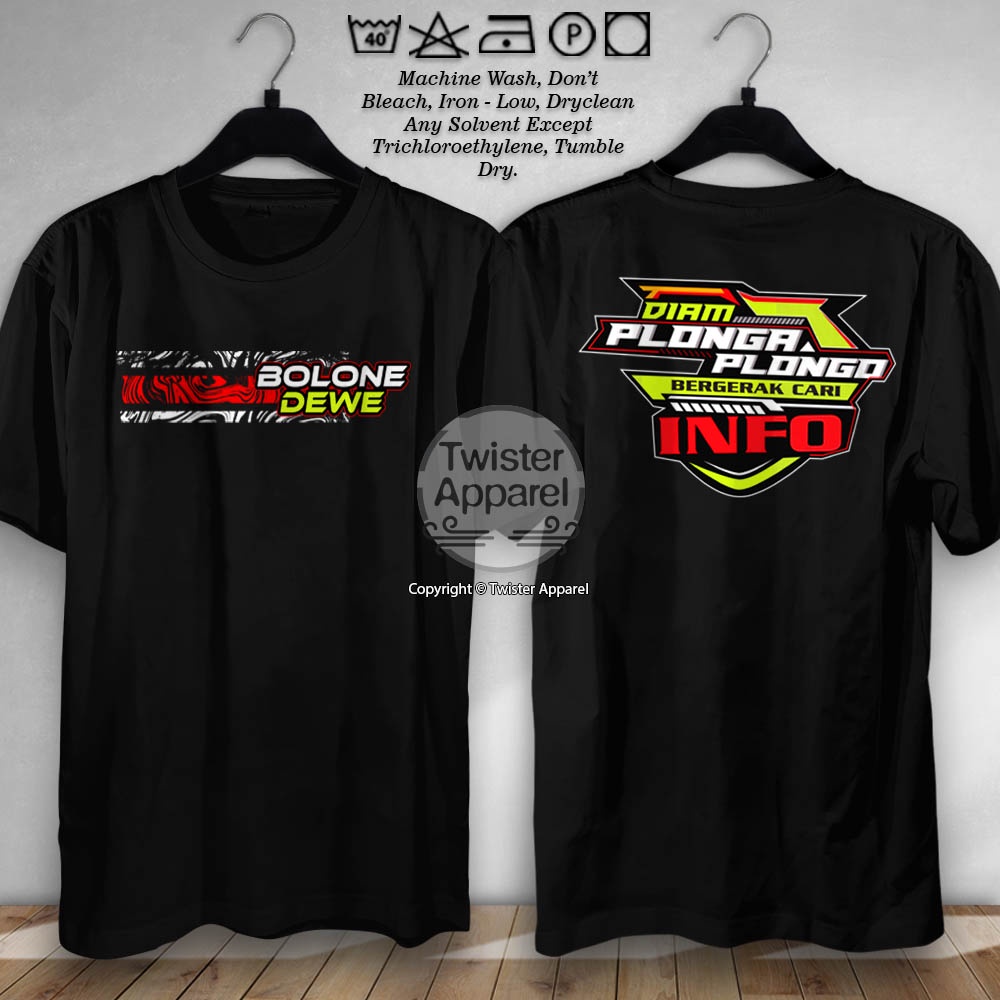 Kaos Bolone Dewe Diam Plonga Plongo Bergerak Cari Info Baju Racing Otomotif CB GL Herex - TWA1390