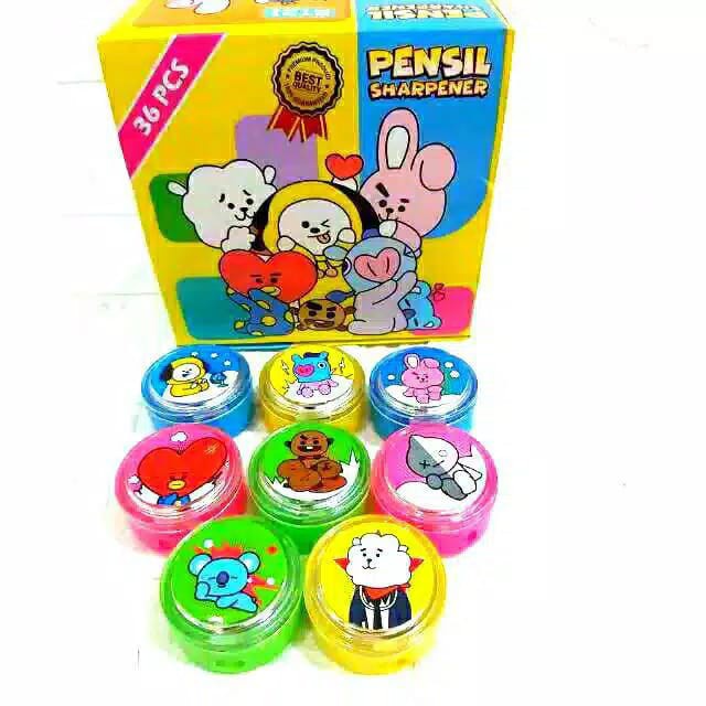 TERMURAH SERUTAN PENSIL KARAKTER BT21 / SHARPENER PENSIL BT21 RAUTAN PENSIL BT21 BULAT