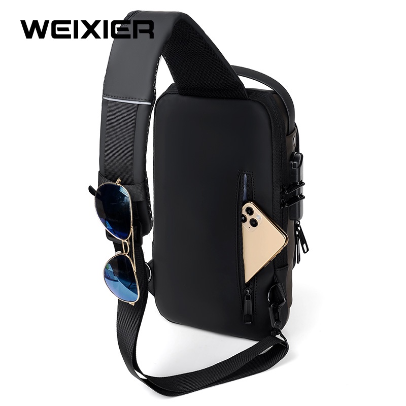 WEIXIER X306 Tas Selempang Pria Shoulder Bag USB Port Anti Maling WK-SBY