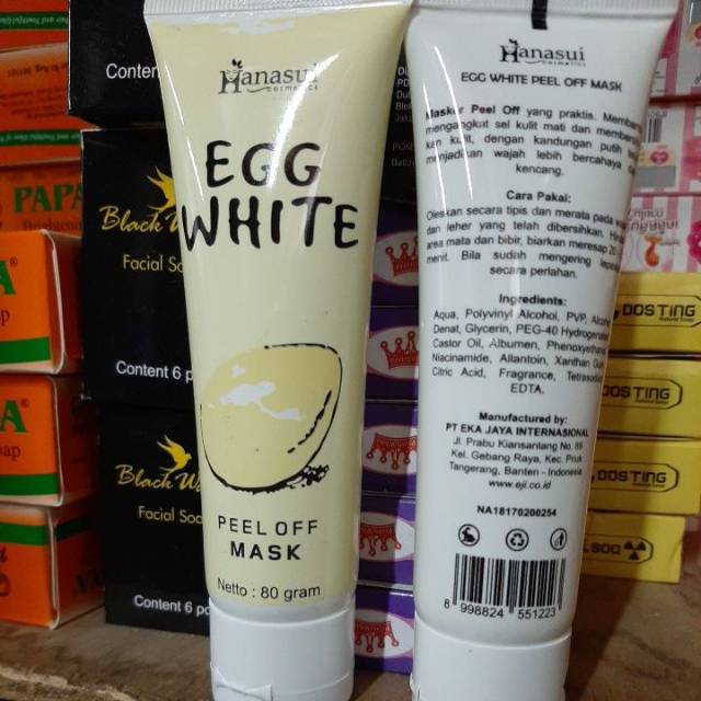 MASKER WAJAH HANASUI EGG WHITE PEEL OFF 80g BPOM