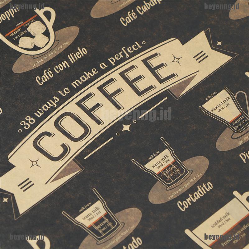 Bey poster Stiker Dinding Motif Cangkir Kopi Gaya vintage retro Untuk Dekorasi Dapurbar