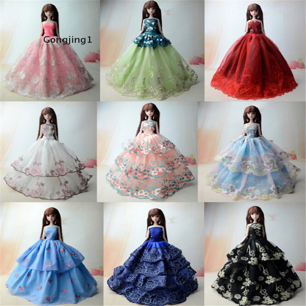 Gongjing1 5pcs / set Dress Pernikahan / Malam Untuk Boneka Barbie