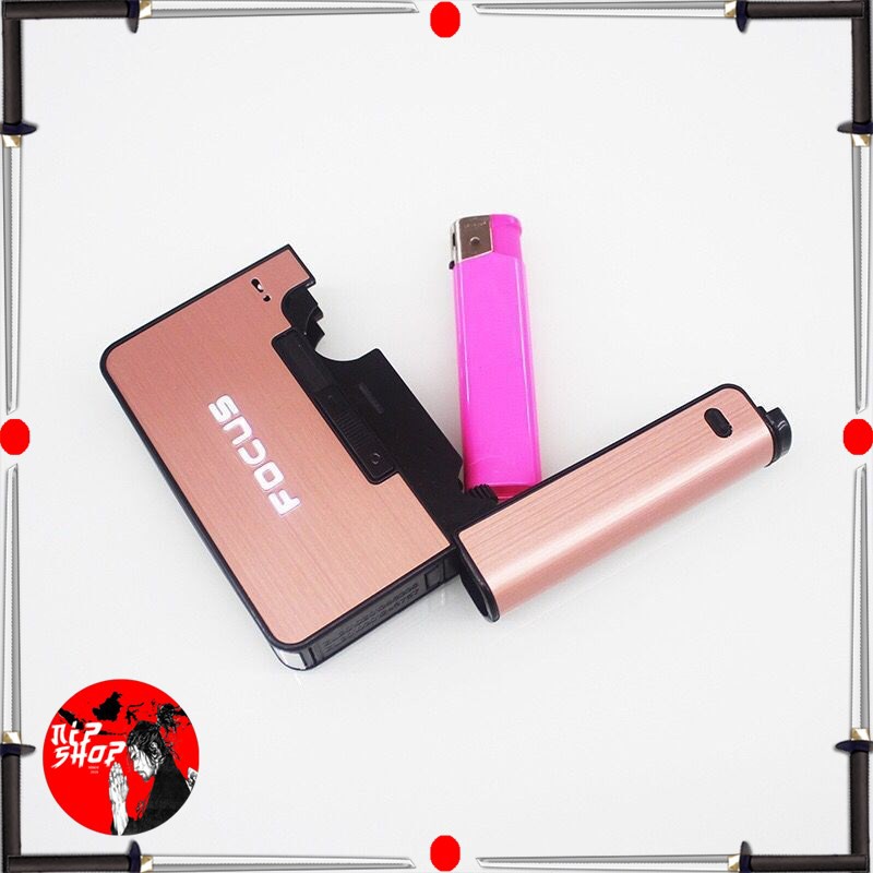 Firetric Kotak Rokok Fashion Bungkus Metal Case with Lighter Korek Api Slot