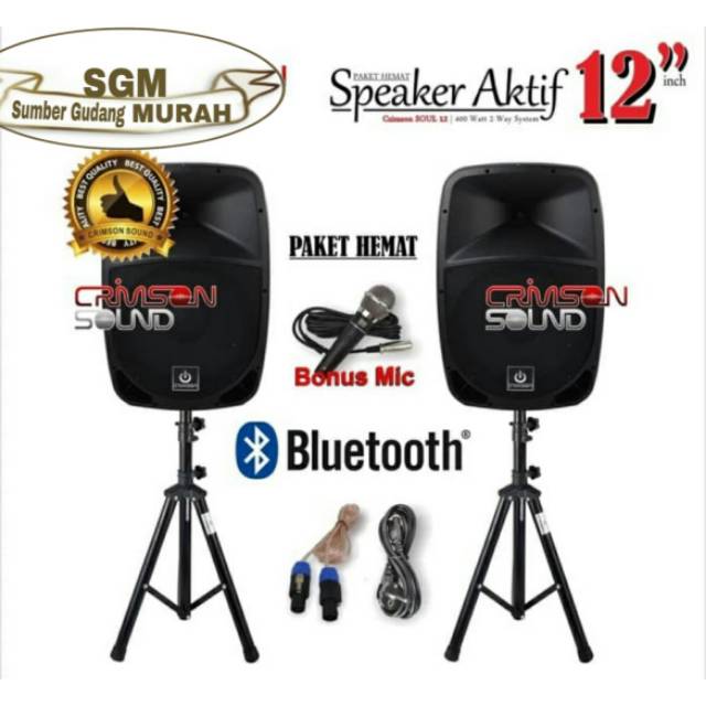 PAKET SOUND SYSTIM KARAOKE CRIMSON 12 INCH KOMPLIT