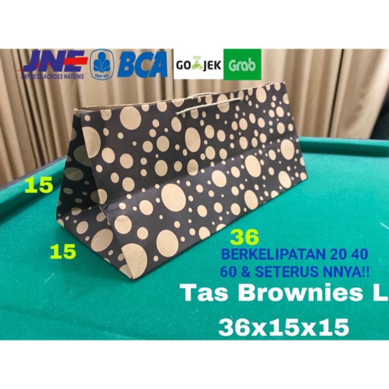 Tas Brownies Motif Polkadot Coklat Uk L|GoddieBag Motif  Tas Makanan  Uk  36x15x15cm