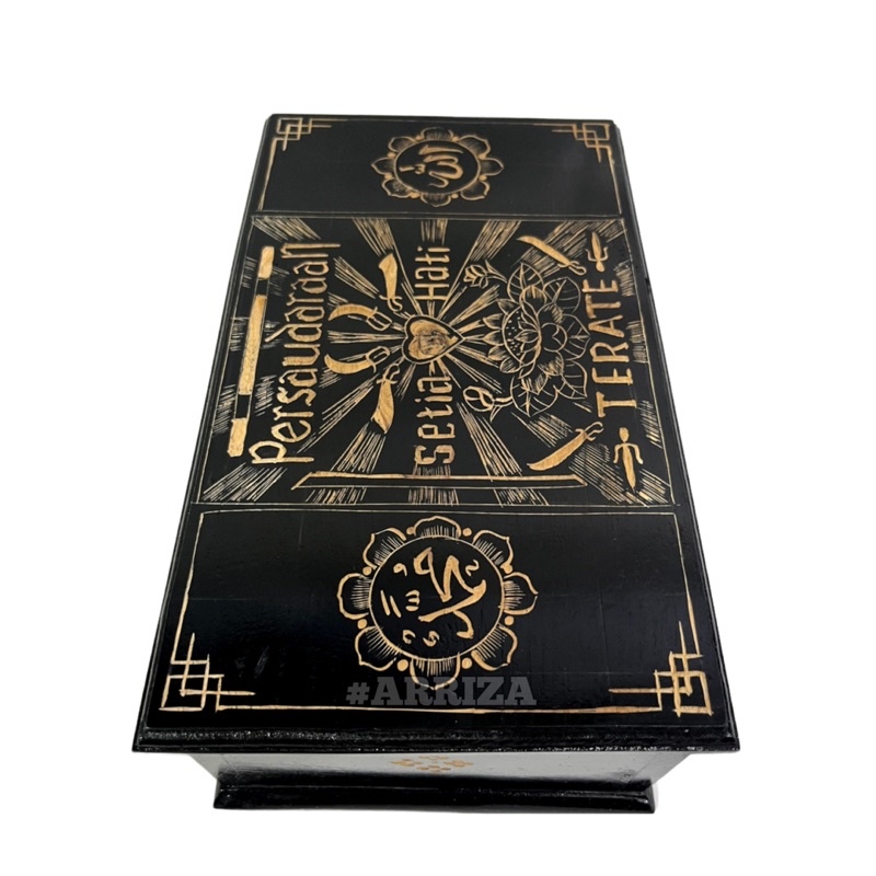 (FREE UKIR NAMA) KOTAK MORI PSHT MURAH DARI KAYU JATI MOTIF UKIR LAFADZ ALLAH MUHAMMAD TEMPAT PENYIMPANAN SABUK PENCAK SILAT