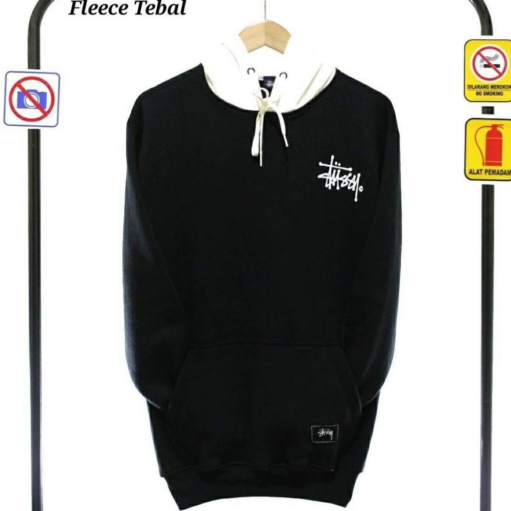 Sweater Hoodie  Kombinasi Hitam  Putih  Shopee Indonesia