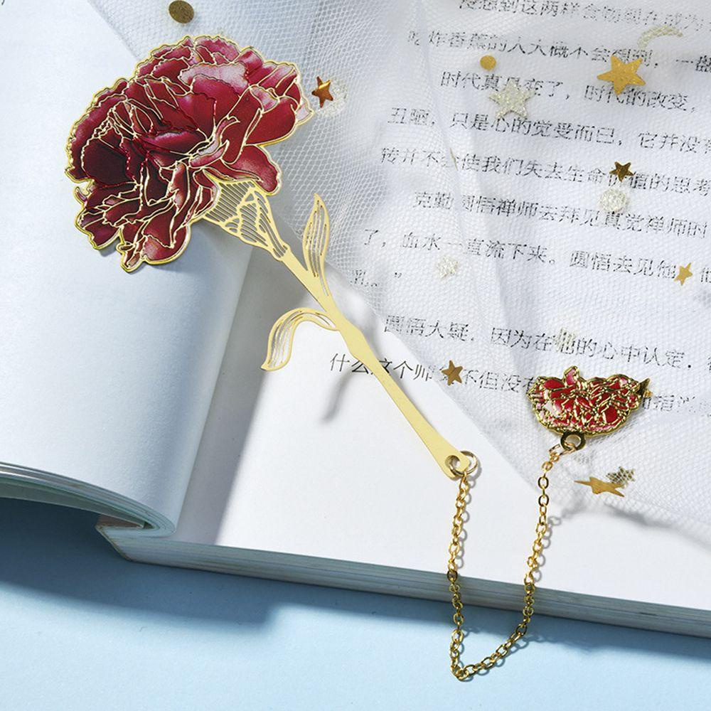 Bookmark Daun Agustina Hadiah Kreatif Klip Halaman Bunga Lotus Bunga Mawar Aprikot Daun Gaya Cina Berongga Bookmark