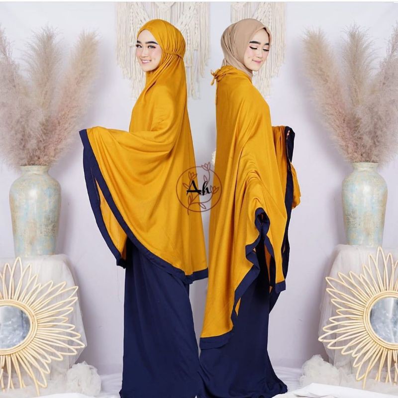 Mukenah traveling 2in1 comby new/ bahan Rayon viscose premium adem &amp; lembut