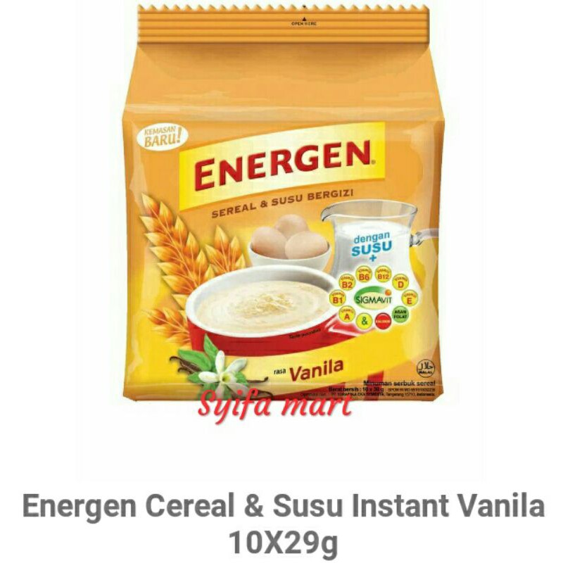 

Energen cereal & susu instant vanila 10X29g