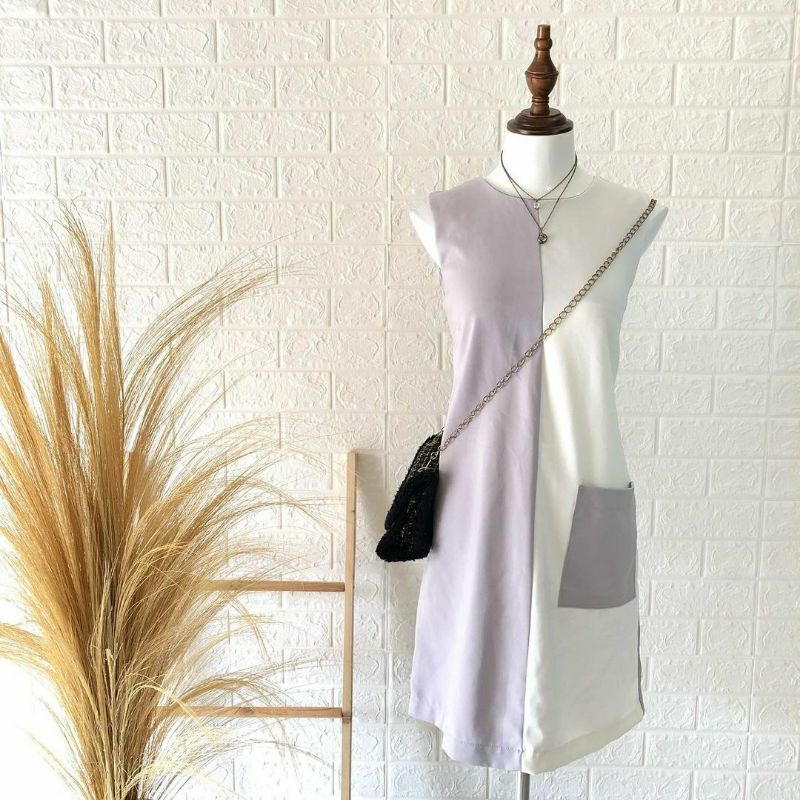 Premium Two Tone Unique Midi Dress