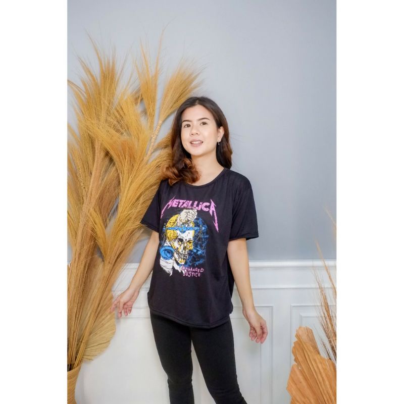 Arifirn Kaos Oversize Metalica - Kaos Oversize Wanita | Baju Wanita Murah