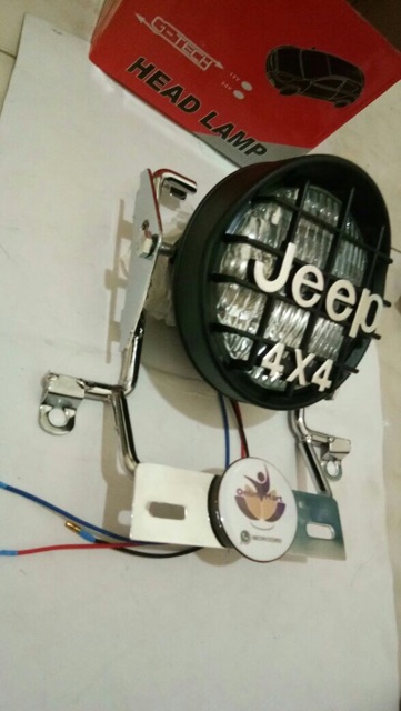 Lampu jeep new h4 plus breket tulang vixion