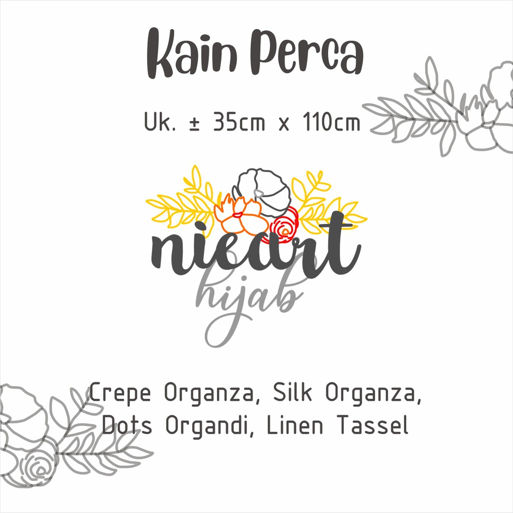 Kain Perca Crepe Organza, Silk Organza, Dots Organdi, Linen Tassel