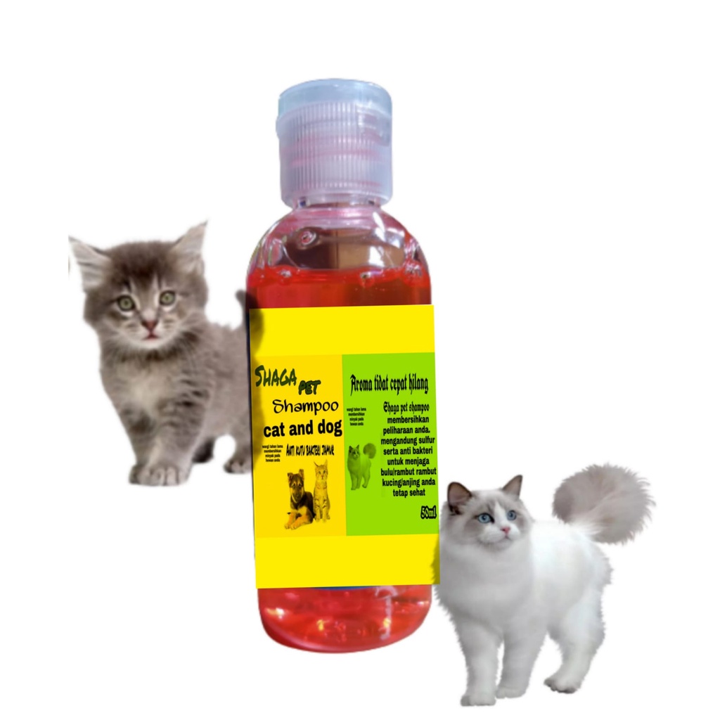 SAMPO KUCING ANJING TERMURAH ANTI KUTU JAMUR DAN BAKTERI SHAGA PET SHAMPO 60 ml