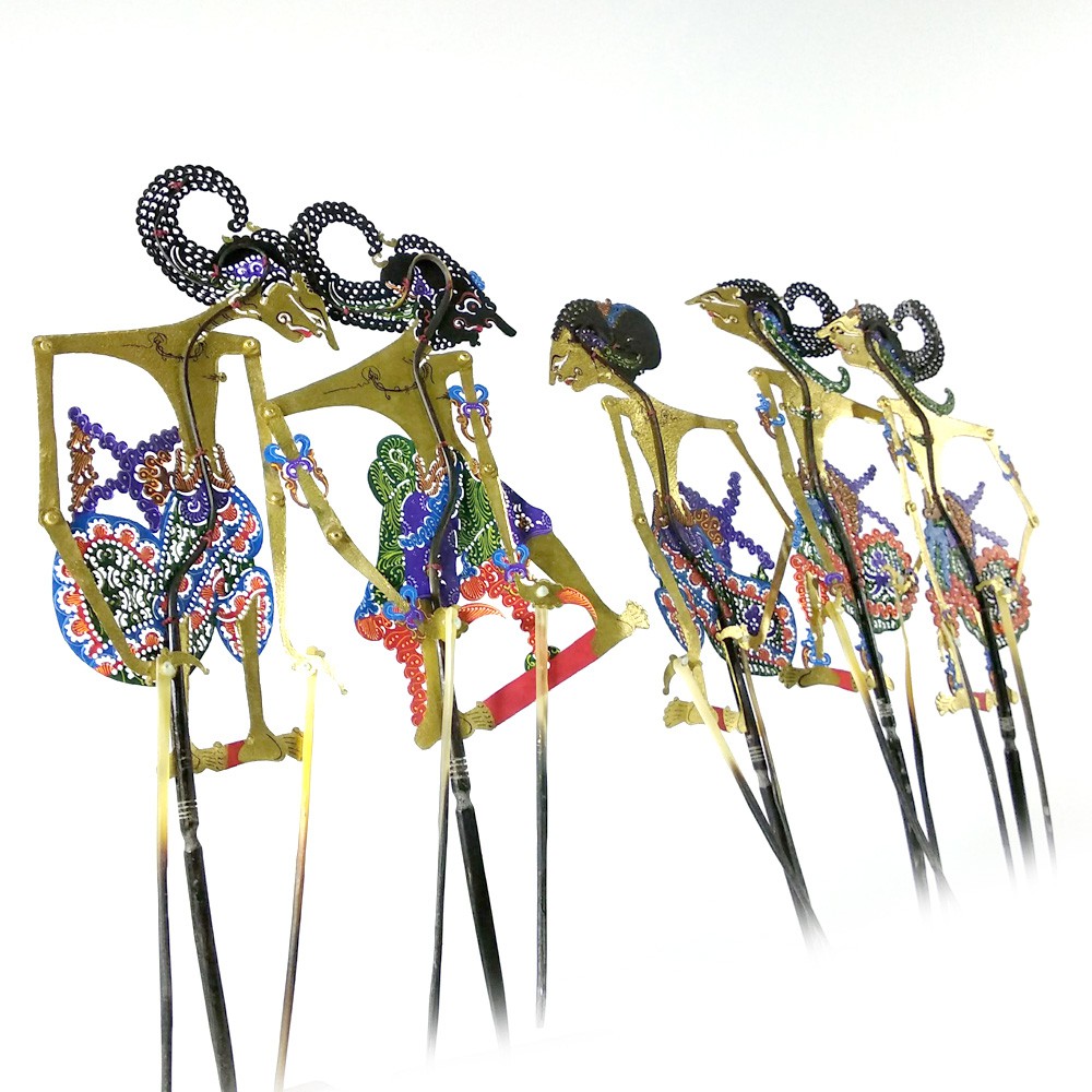 Souvenir Wayang Kulit Mini Caperan Super 20 Cm - Pendawa Lima - Yudistira Bima Arjuna Nakula Sadewa