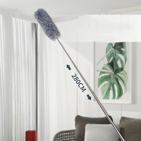 KEMOCENG TELESKOPIK Panjang 280CM Panjang 2,8 Meter Pembersih Debu Tekuk Telescopic Microfiber Magnet Debu Extendable Gagang Panjang Sapu Pembersih Plafond Adjustable Deep Cleaning