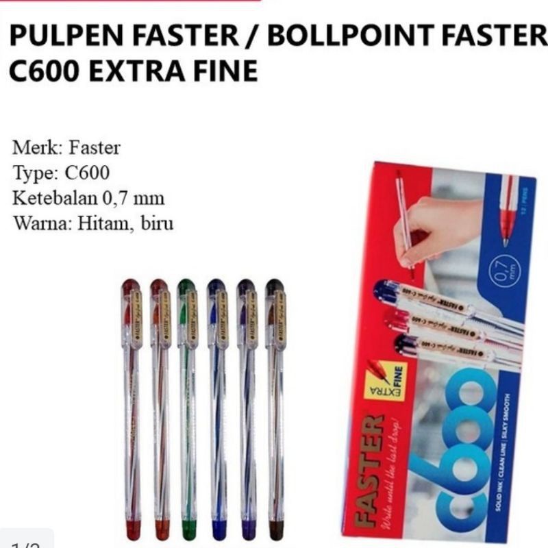

Bolpen Pulpen Bolpoin Faster C600 / C 600 / C-600 Extra Fine 0.7mm