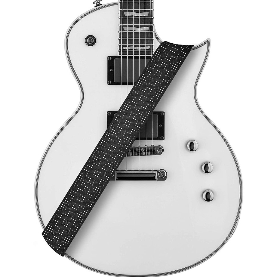 Amumu PC12P-BK Strap Gitar motif White Dots with Pick Holder