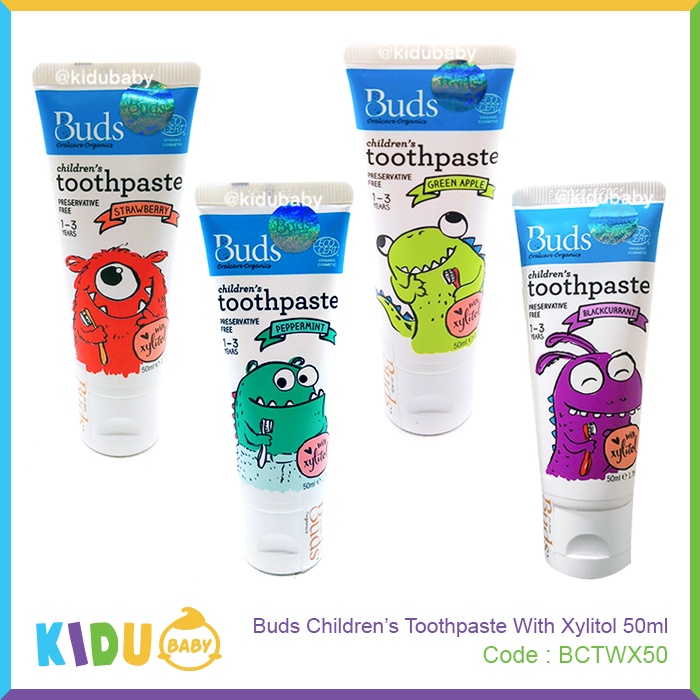 Buds Organics Children's Toothpaste With Xylitol 50ml Kidu Baby