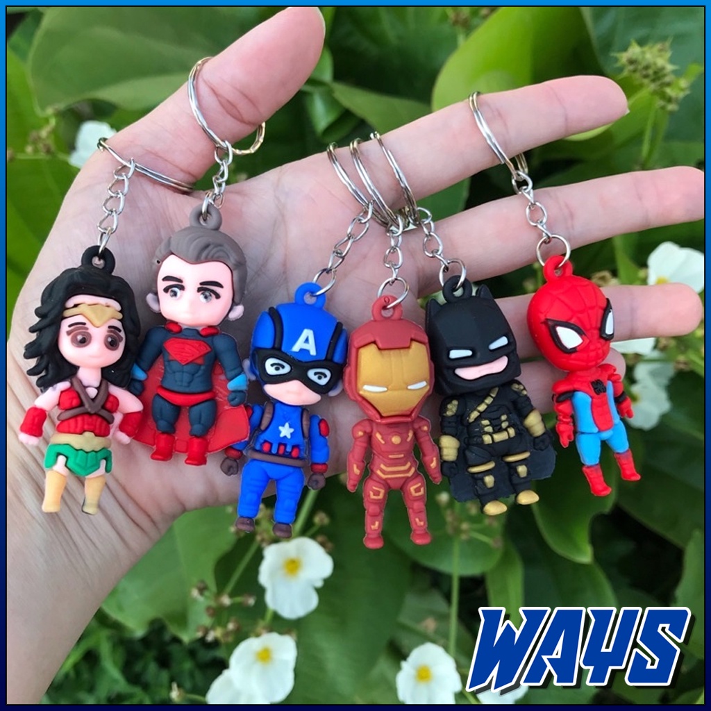 G020 | Gantungan Kunci Superhero Spiderman Captain America Batman Iron Man Superman Wonder Woman