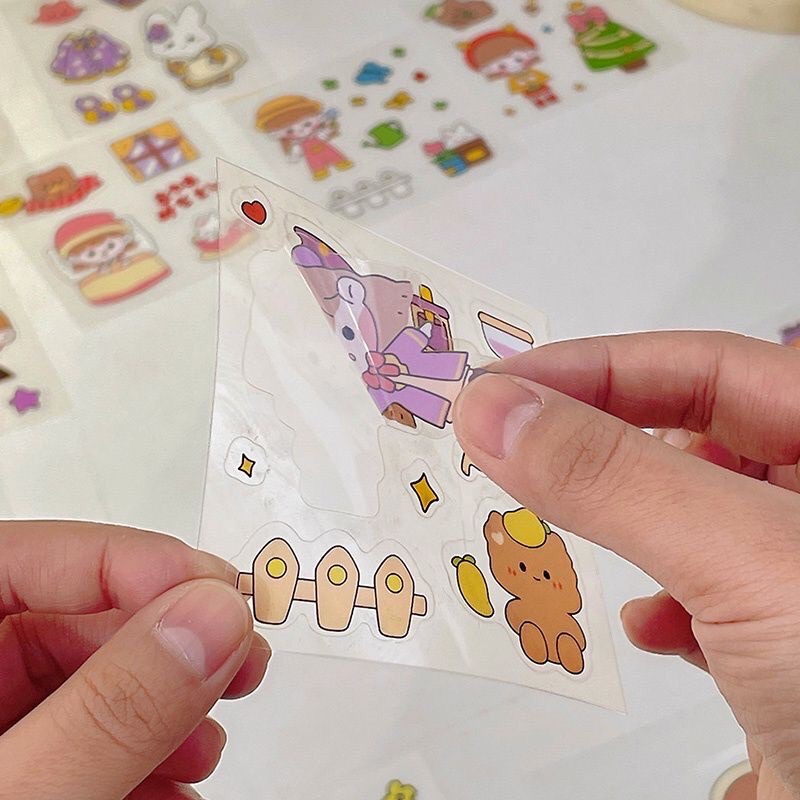 Stiker Motif Kartun Korea Lucu Anti Air Dekorasi Handbook Scrapbook DIY Stiker viral-4