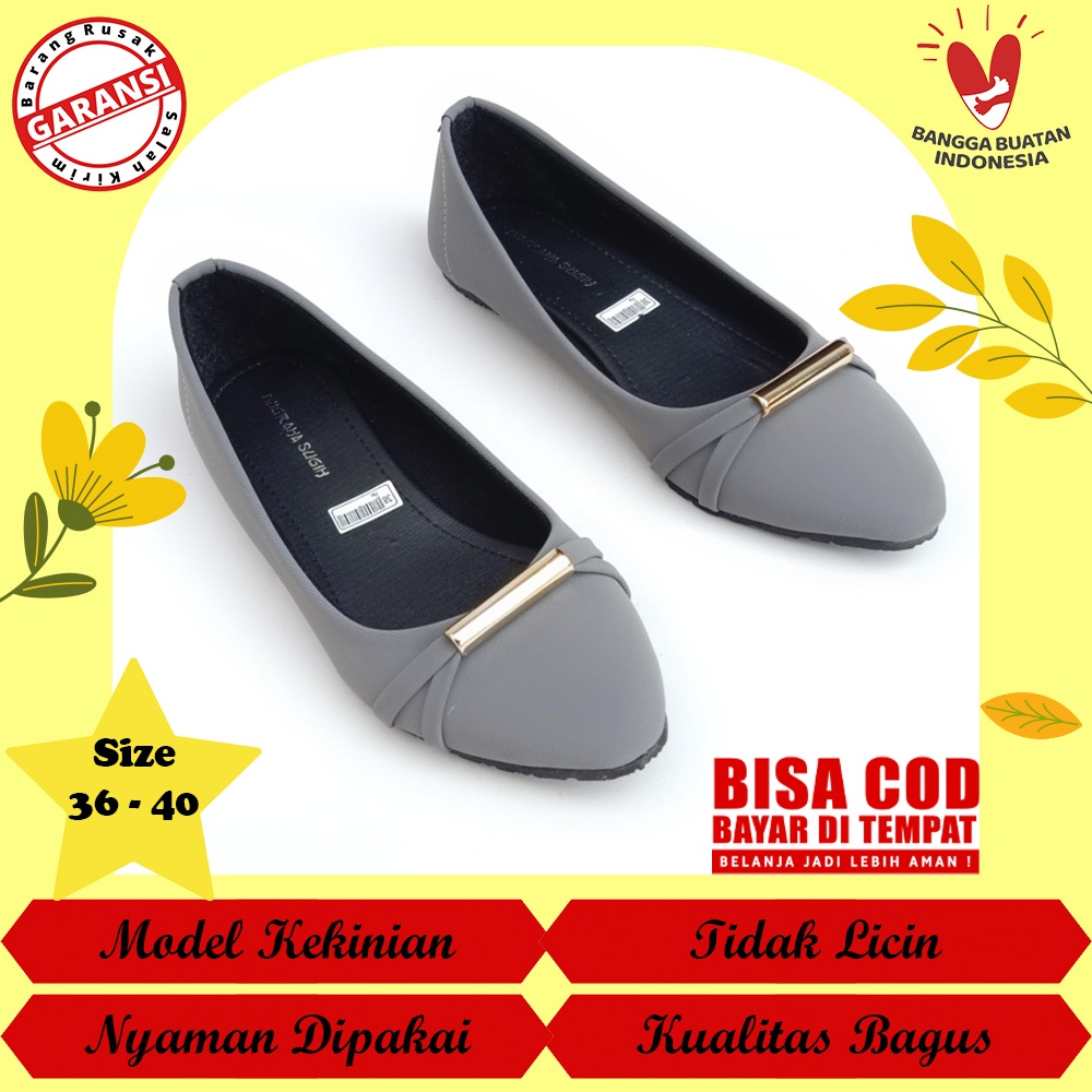 Sepatu Flat Kerja Kantor Wanita Terbaru Kekinian Flatshoes Jalan Main Pesta Cewek Remaja Dewasa