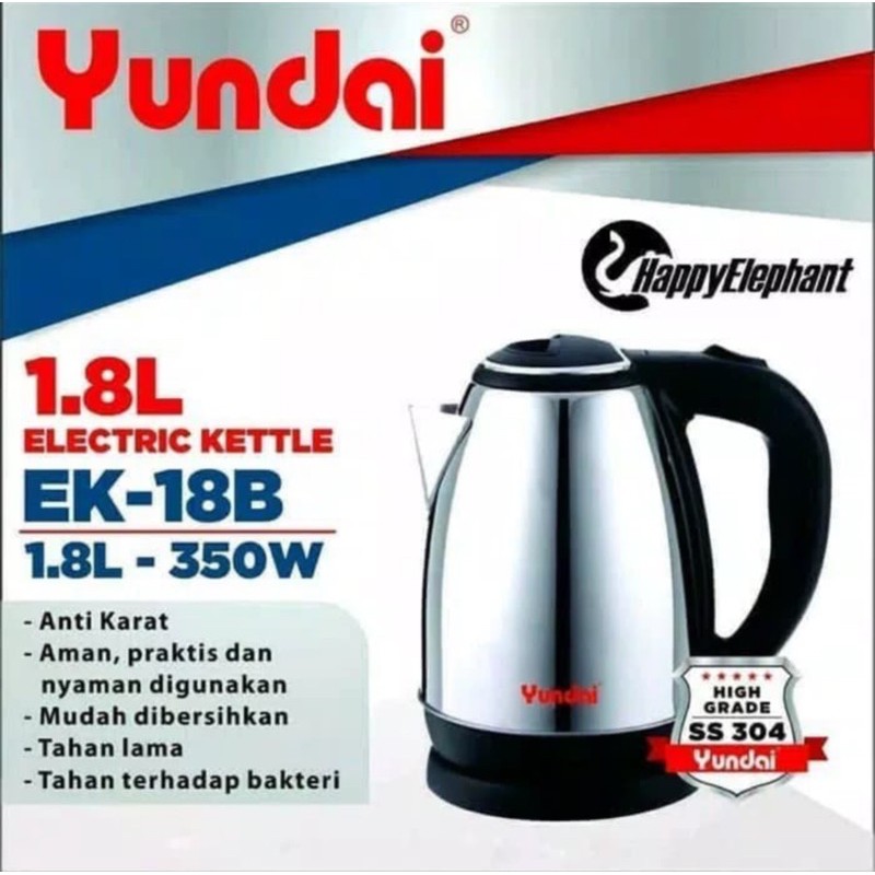 Teko Listrik Electric Kettle Yundai 1,8L