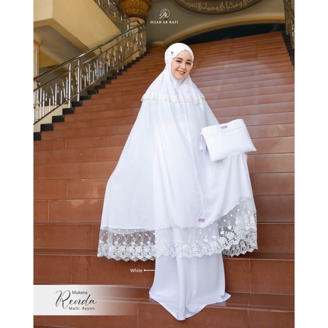 Cod & Terlaris ✅ Mukena Renda New by Hijab ArRafi peralatan sholat bahan rayon super adem warna-warn