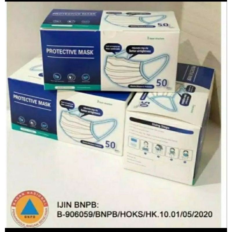 MASKER EARLOOP warna biru