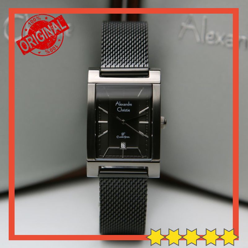 DISKON JAM TANGAN ALEXANDRE CHRISTIE AC 2863 FULL BLACK WANITA CEWEK  GARANSI RESMI 1TAHUN