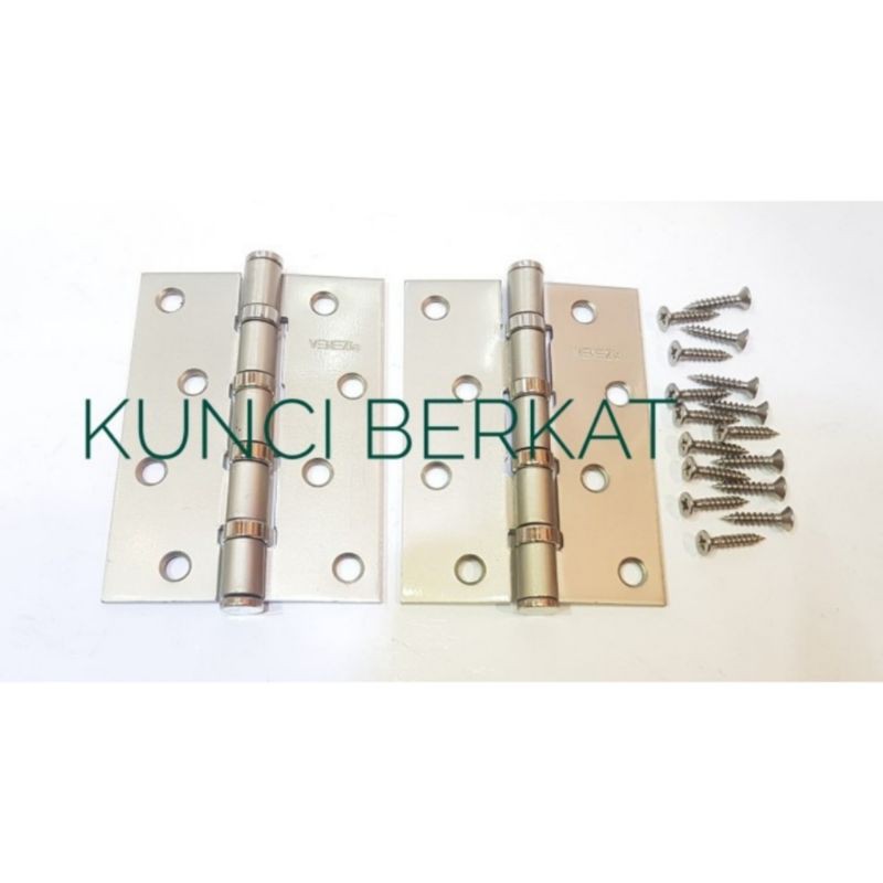 Handle Pintu Double Komplite Kunci + Engsel + Grendel Tanam