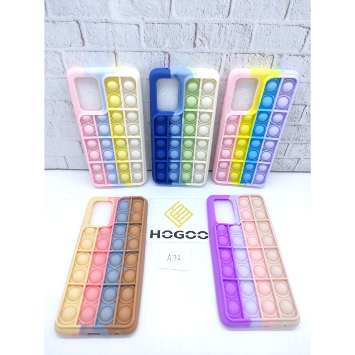 SILICONE CASE POP IT SAMSUNG A72 - CASE PENGHILANG STRESS RAINBOW