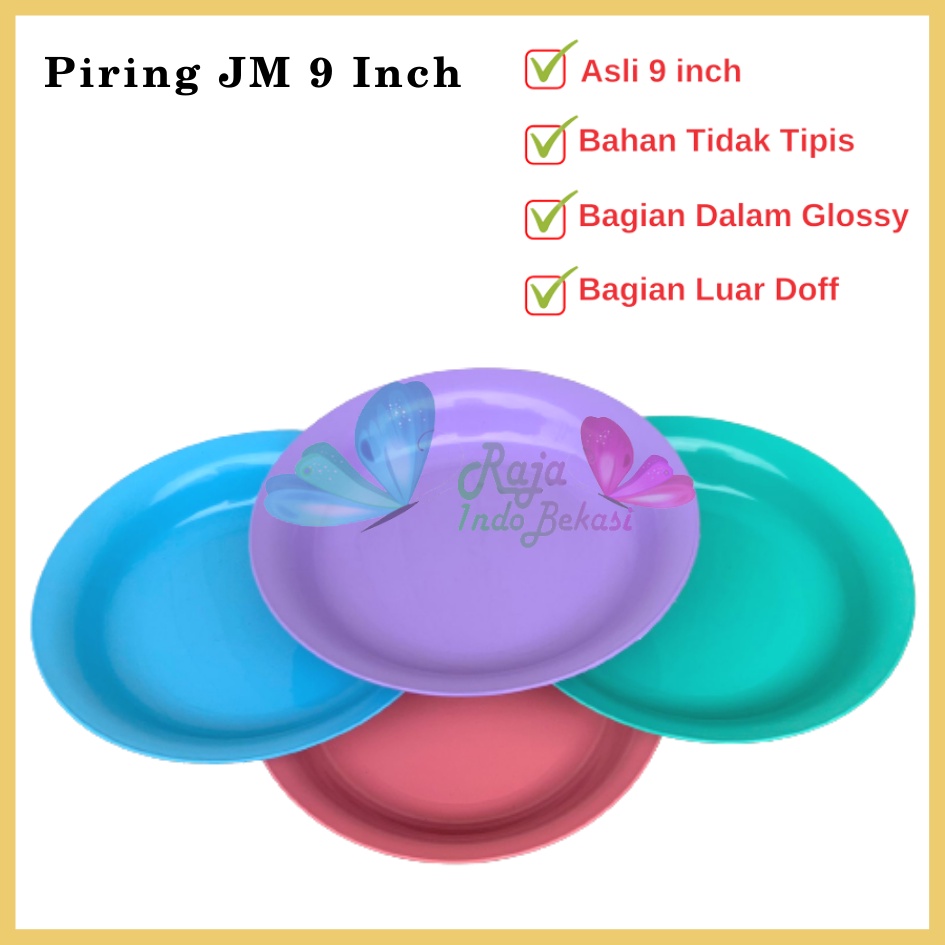 PROMO Piring Plastik JM 9 Inch Warna Pastel Piring Kecil Besar Set Makan Plastik Acara Pesta Melamin Rotan Murah Lusinan 1 Lusin Putih Murah Termurah - piring bulat ayam plastik 9 inch - Piring Porcelain Diameter 21 cm | Piring Makan Keramik